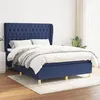 Image de vidaXL Sommier à lattes de lit avec matelas Bleu 140x190 cm Tissu