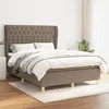 Image de vidaXL Sommier à lattes de lit avec matelas Taupe 140x200 cm Tissu3128769