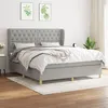 Image de vidaXL Sommier à lattes de lit avec matelas Gris clair 160x200cm Tissu