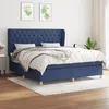 Image de vidaXL Sommier à lattes de lit avec matelas Bleu 160x200 cm Tissu