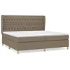 Image de Lit Ã  sommier tapissier avec matelas Taupe 200x200 cm Tissu