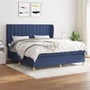Image de vidaXL Lit à sommier tapissier avec matelas Bleu 160x200 cm Tissu