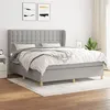 Image de vidaXL Lit à sommier tapissier avec matelas Gris clair 180x200cm Tissu