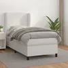 Image de vidaXL Lit Ã  sommier tapissier avec matelas Blanc 80x200 cm Similicuir