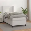 Image de vidaXL Sommier à lattes de lit avec matelas Blanc 90x190 cm Similicuir