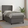 Image de vidaXL Sommier à lattes de lit avec matelas Gris 90x190 cm Similicuir3128887