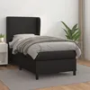 Image de vidaXL Sommier à lattes de lit avec matelas Noir 100x200 cm Similicuir