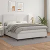 Image de vidaXL Sommier à lattes de lit avec matelas Blanc 160x200cm Similicuir