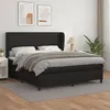 Image de vidaXL Sommier à lattes de lit avec matelas Noir 180x200 cm Similicuir