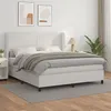 Image de vidaXL Sommier à lattes de lit avec matelas Blanc 180x200cm Similicuir