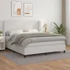 Image de vidaXL Lit Ã  sommier tapissier avec matelas Blanc 180x200cm Similicuir