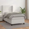 Image de vidaXL Sommier à lattes de lit avec matelas Blanc 100x200cm Similicuir3128956