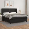Image de vidaXL Sommier à lattes de lit avec matelas Noir 180x200 cm Similicuir