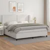 Image de vidaXL Sommier à lattes de lit avec matelas Blanc 200x200cm Similicuir
