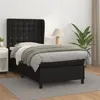 Image de vidaXL Lit à sommier tapissier avec matelas Noir 80x200cm Similicuir