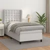 Image de vidaXL Lit à sommier tapissier avec matelas Blanc 80x200 cm Similicuir