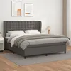 Image de vidaXL Sommier à lattes de lit avec matelas Gris 160x200 cm Similicuir