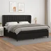 Image de vidaXL Sommier à lattes de lit avec matelas Noir 200x200 cm Similicuir