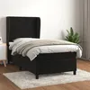 Image de vidaXL Sommier à lattes de lit et matelas Noir 80x200 cm Velours