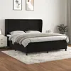 Image de vidaXL Sommier à lattes de lit et matelas Noir 160x200 cm Velours
