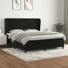 Image de VidaXL Lit Ã  sommier tapissier et matelas Noir 160x200 cm Velours - ModÃ¨le 3129101