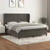 Image de vidaXL Sommier à lattes de lit et matelas Gris foncé 180x200cm Velours