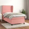 Image de vidaXL Sommier à lattes de lit avec matelas Rose 100x200 cm Velours
