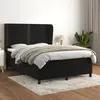 Image de vidaXL Sommier à lattes de lit avec matelas Noir 140x190 cm Velours