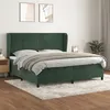 Image de vidaXL Sommier à lattes de lit et matelas Vert foncé 200x200cm Velours