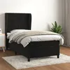 Image de vidaXL Sommier à lattes de lit et matelas Noir 80x200 cm Velours