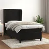 Image de vidaXL Sommier à lattes de lit avec matelas Noir 100x200 cm Velours