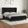 Image de vidaXL Sommier à lattes de lit et matelas Noir 160x200 cm Velours