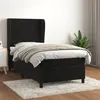 Image de vidaXL Sommier à lattes de lit et matelas Noir 80x200 cm Velours