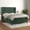 Image de vidaXL Sommier à lattes de lit et matelas Vert foncé 140x190cm Velours