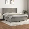 Image de vidaXL Sommier à lattes de lit et matelas Gris clair 160x200cm Velours