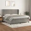 Image de vidaXL Sommier à lattes de lit et matelas Gris clair 200x200cm Velours