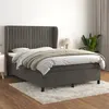 Image de vidaXL Sommier à lattes de lit et matelas Gris foncé 140x190cm Velours