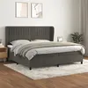 Image de vidaXL Sommier à lattes de lit et matelas Gris foncé 200x200cm Velours