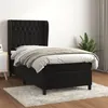 Image de vidaXL Sommier à lattes de lit avec matelas Noir 100x200 cm Velours