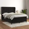 Image de vidaXL Sommier à lattes de lit avec matelas Noir 140x190 cm Velours
