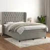 Image de vidaXL Sommier à lattes de lit et matelas Gris clair 140x200cm Velours