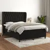 Image de vidaXL Lit Ã  sommier tapissier avec matelas Noir 140x200 cm Velours