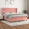 Image de 3129404 Vidaxl Lit À Sommier Tapissier Avec Matelas Rose 160x200 Cm Velours