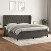 Image de vidaXL Lit à sommier tapissier et matelas Gris foncé 200x200cm Velours