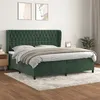 Image de vidaXL Sommier à lattes de lit et matelas Vert foncé 200x200cm Velours