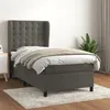 Image de vidaXL Sommier à lattes de lit et matelas Gris foncé 90x190 cm Velours