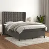 Image de vidaXL Sommier à lattes de lit et matelas Gris foncé 140x200cm Velours