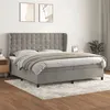 Image de vidaXL Sommier à lattes de lit et matelas Gris clair 200x200cm Velours
