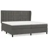 Image de Vidaxl Lit Ã  Sommier Tapissier Et Matelas Gris FoncÃ© 200x200cm Velours