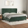 Image de vidaXL Sommier à lattes de lit et matelas Vert foncé 200x200cm Velours